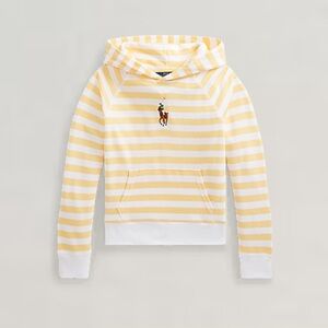 Polo Ralph Lauren Striped Yellow and White Terry Hoodie Girls Size 7